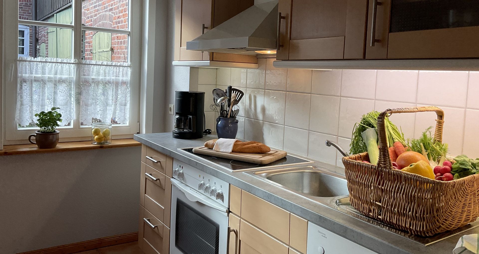 Zutaten von den Wochenmarkt in Eckernfoerde und Kappeln der Wilderei in Ekenis oder den Hofladen in der Naehe